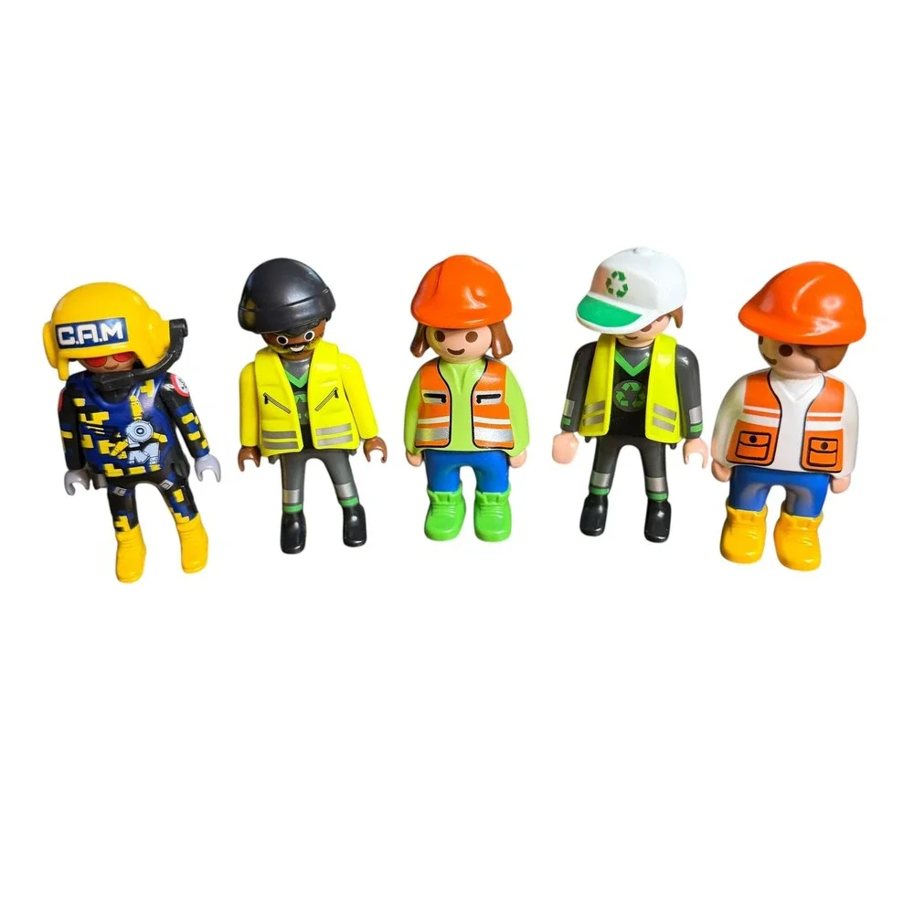 Playmobil‎ 123 Construction Sanitation Figures Blocks Set 70126 6775 9122 Lot